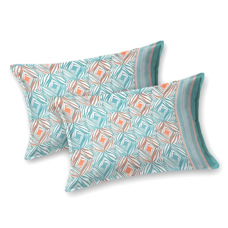 Desert Charm Cotton Bedsheet (Blue,Orange) - 120 TC media 3
