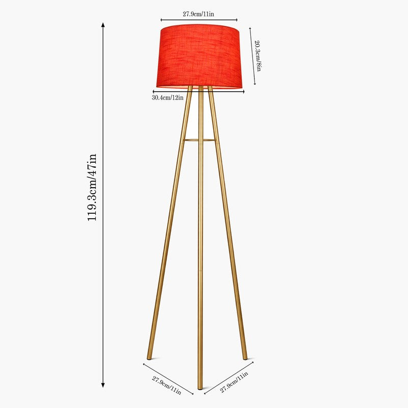 Sleekie Tripod Floor Lamp - Gold & Red media 6