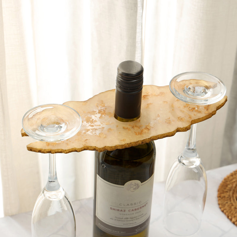 Resinor Wine Bottle & Glass Holder - Golden Yellow media 3