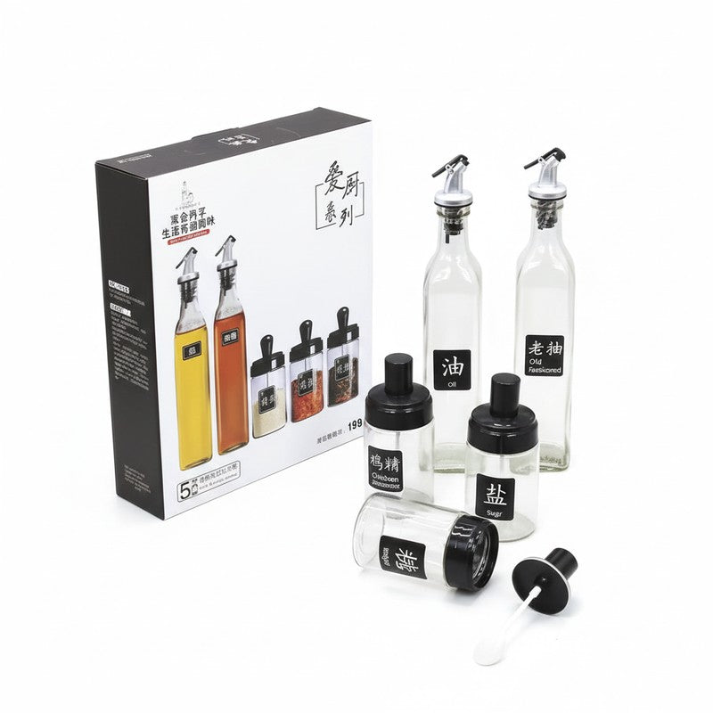 Flavor Flow Glass Oil Dispenser - Five Piece Set media 7