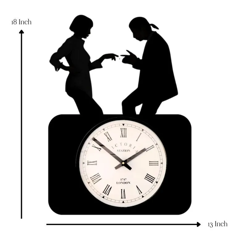 Dancer Steel Analog Wall Clock - Black media 7