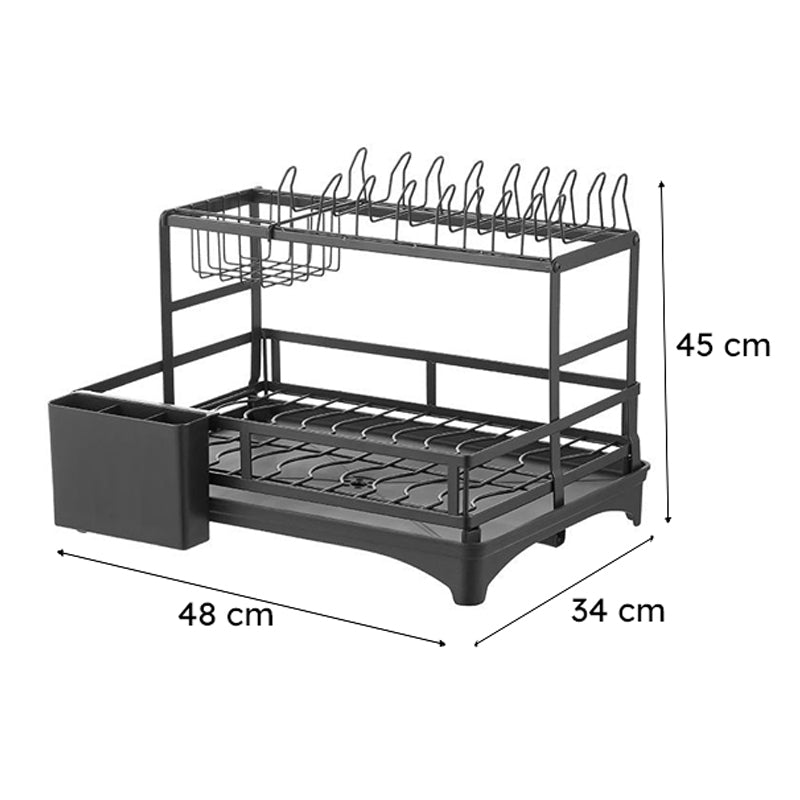 Orho Two Tier Dish Rack - Black media 8