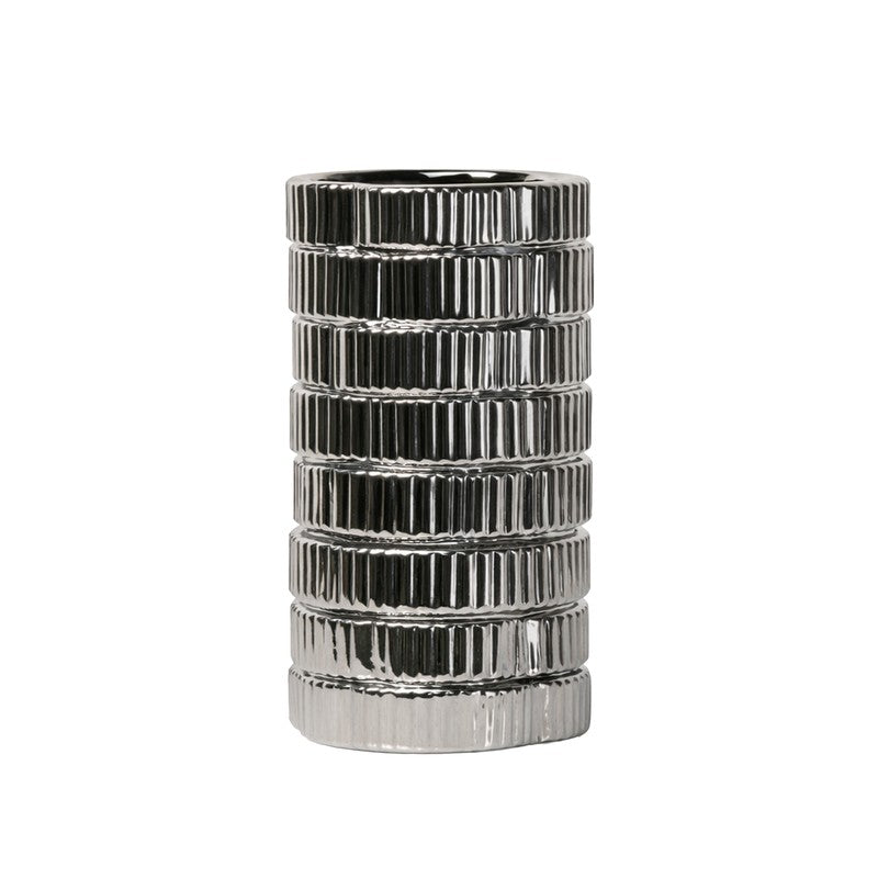 Gildora Tall Ceramic Vase - Silver media 3
