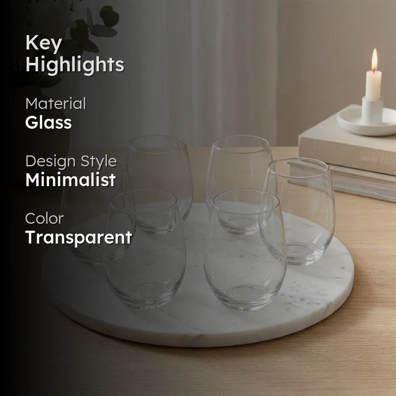 Spherical Glasses (Transparent,320 mL Each) - Set Of Six media 2