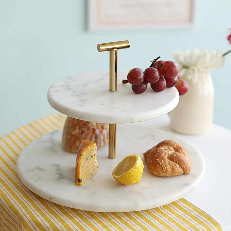 Orange Tree Damas Two Tier Cake Stand (Marble,Metal)