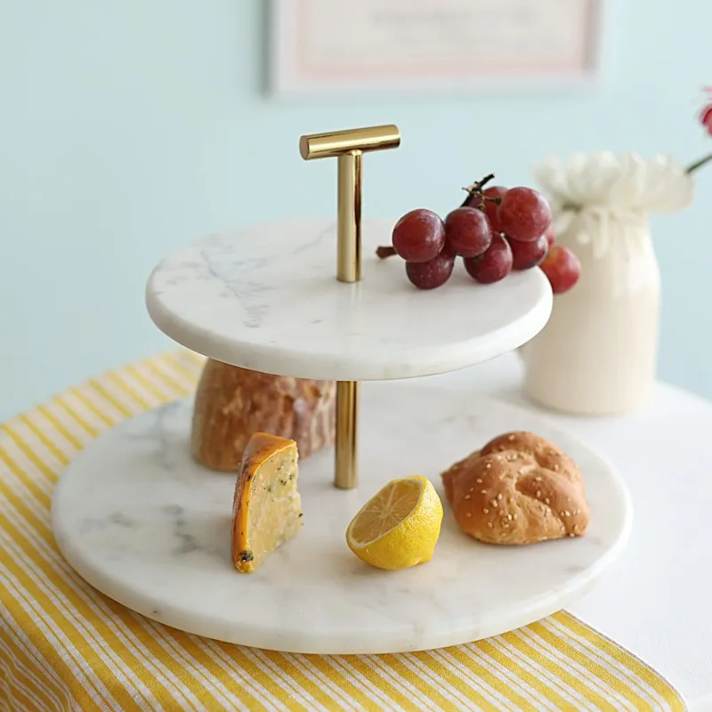 Orange Tree Damas Two Tier Cake Stand (Marble,Metal) media 1