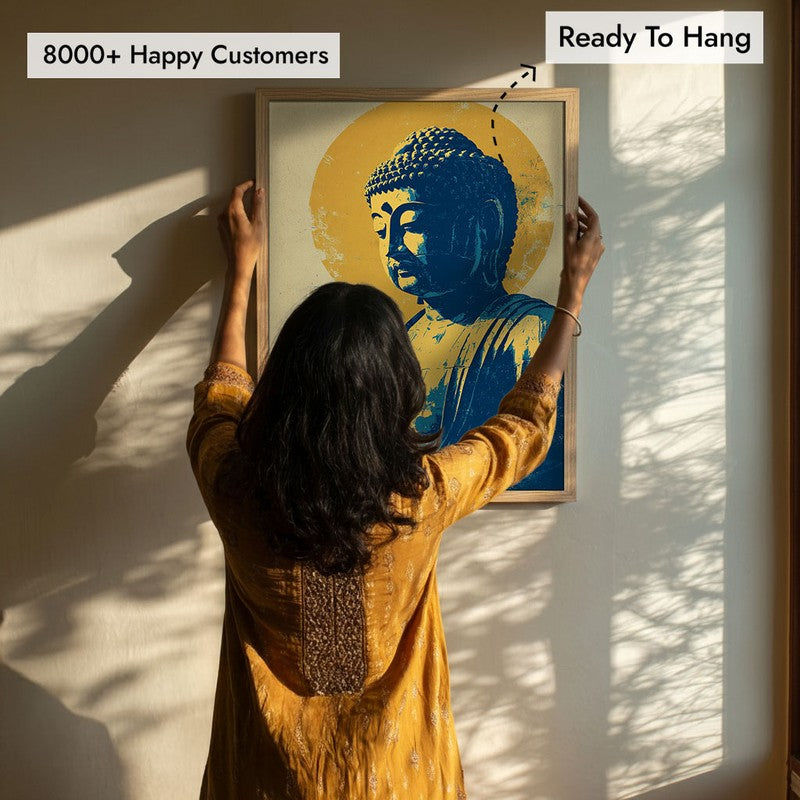 Peaceful Buddha In Meditative Calm III Archival Paper Wall Painting With Brown Frame media 7