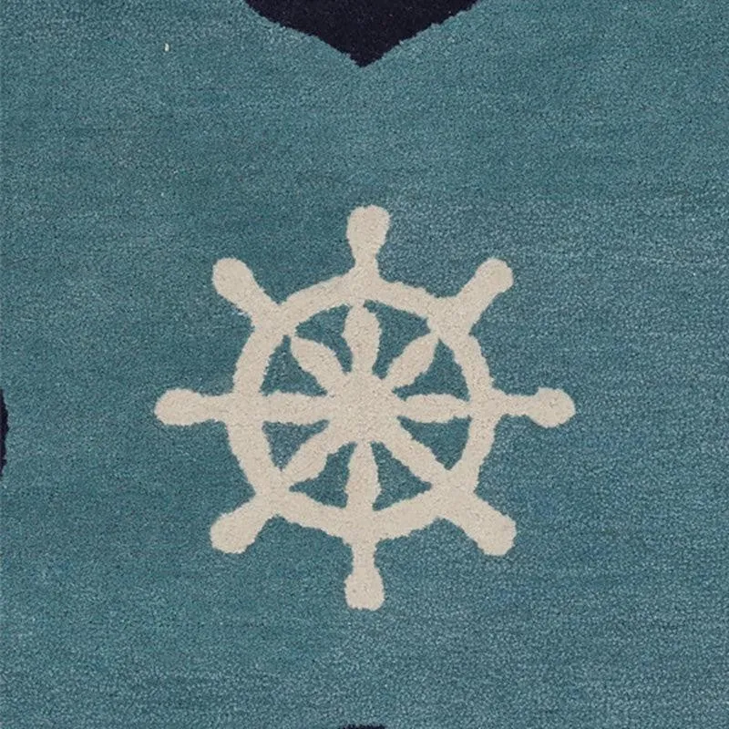 Anchors Hand Tufted Aweigh Kids Wool & Nylon Carpet - Turquoise media 8