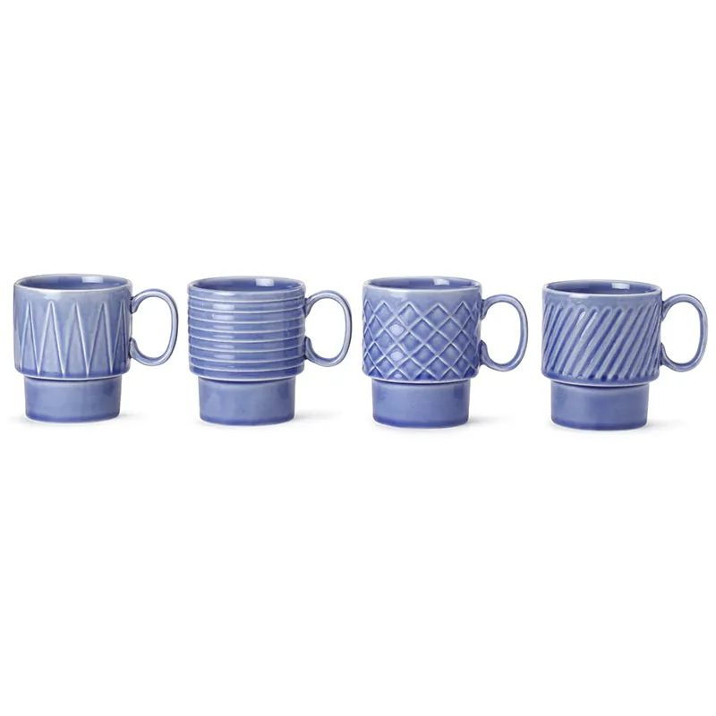 Monolith Mist Blue Ceramic Mug (150 mL Each) - Set Of Four media 5