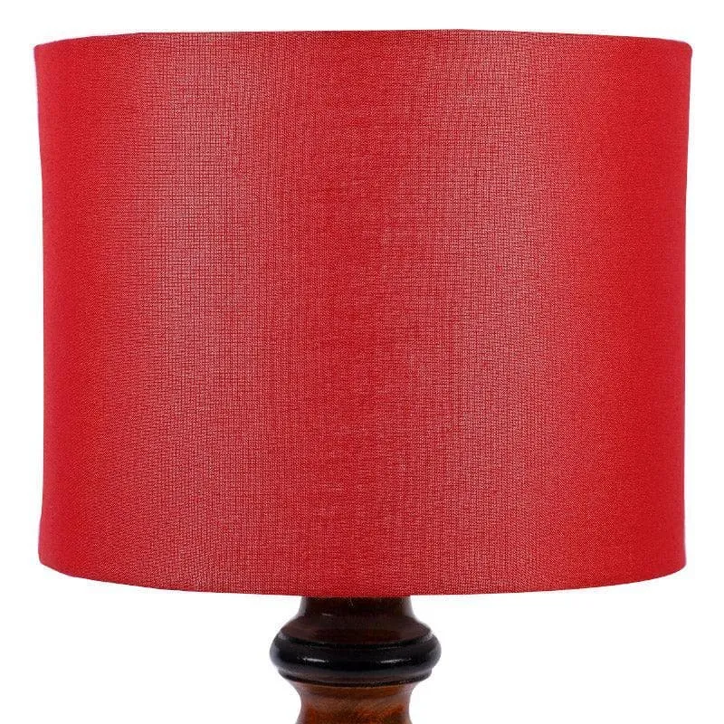 Rosa Rene Fabric Table Lamp - Red,Brown media 5