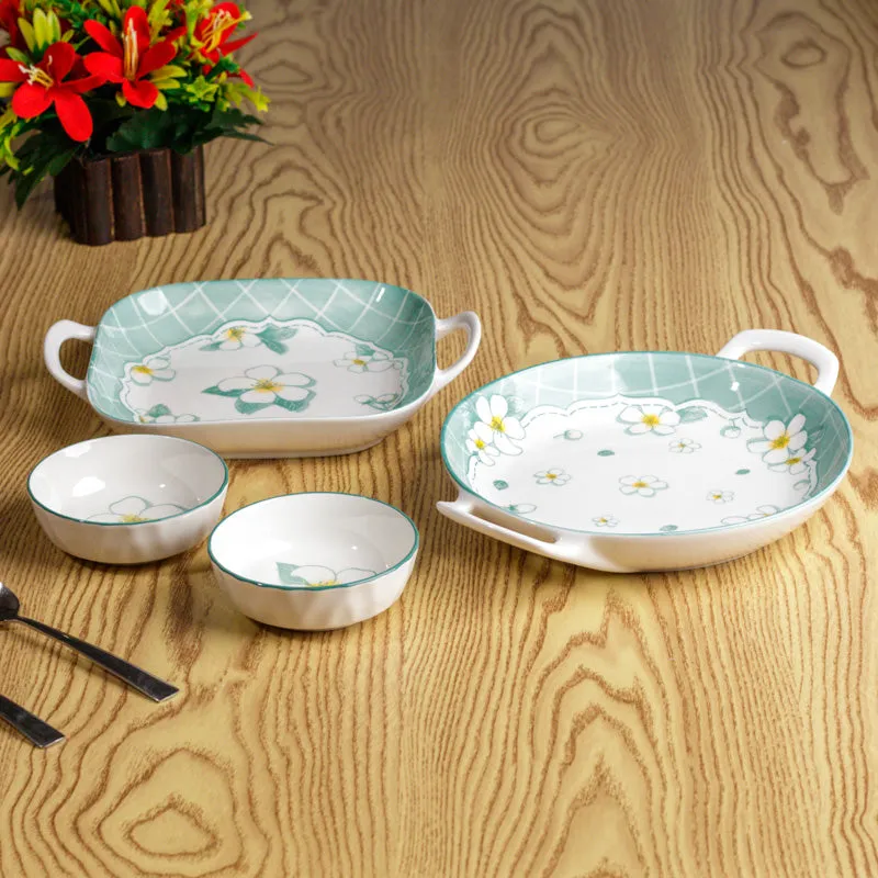 Ivory Rim Porcelain Platter - Four Piece Set media 3