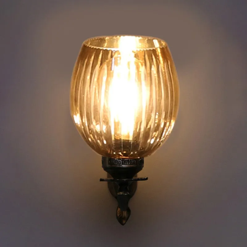 Vintage Glow Antique Base Glass Wall Lamp media 5