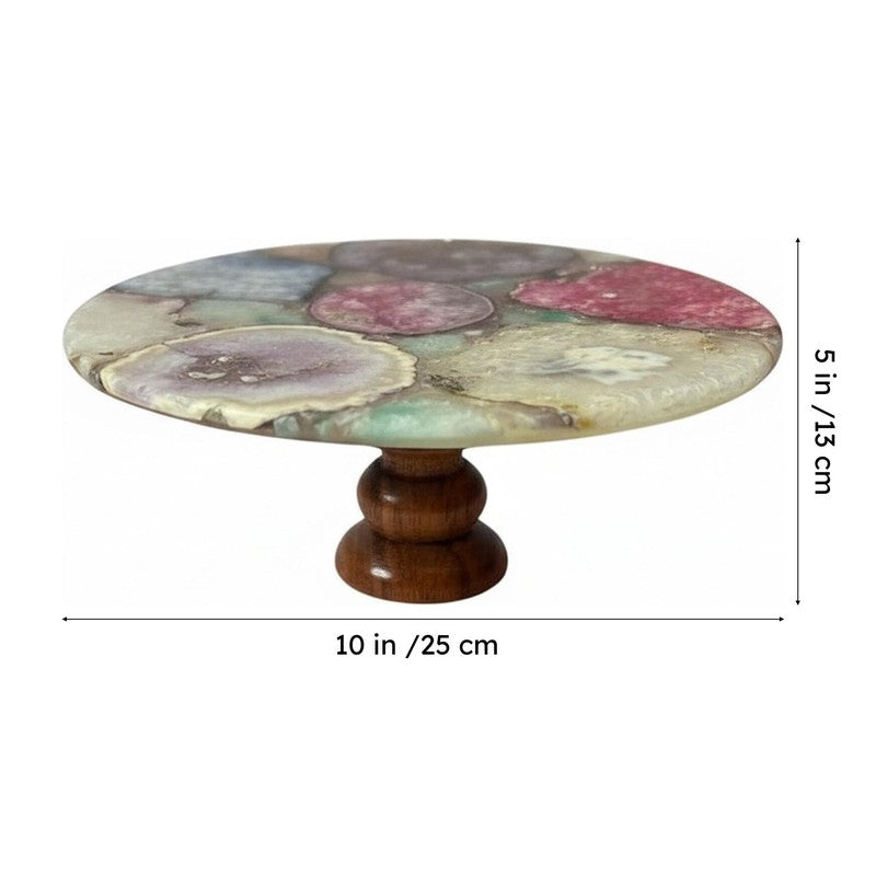 Emora Handcrafted Agate Cake Stand - Multicolor image 6