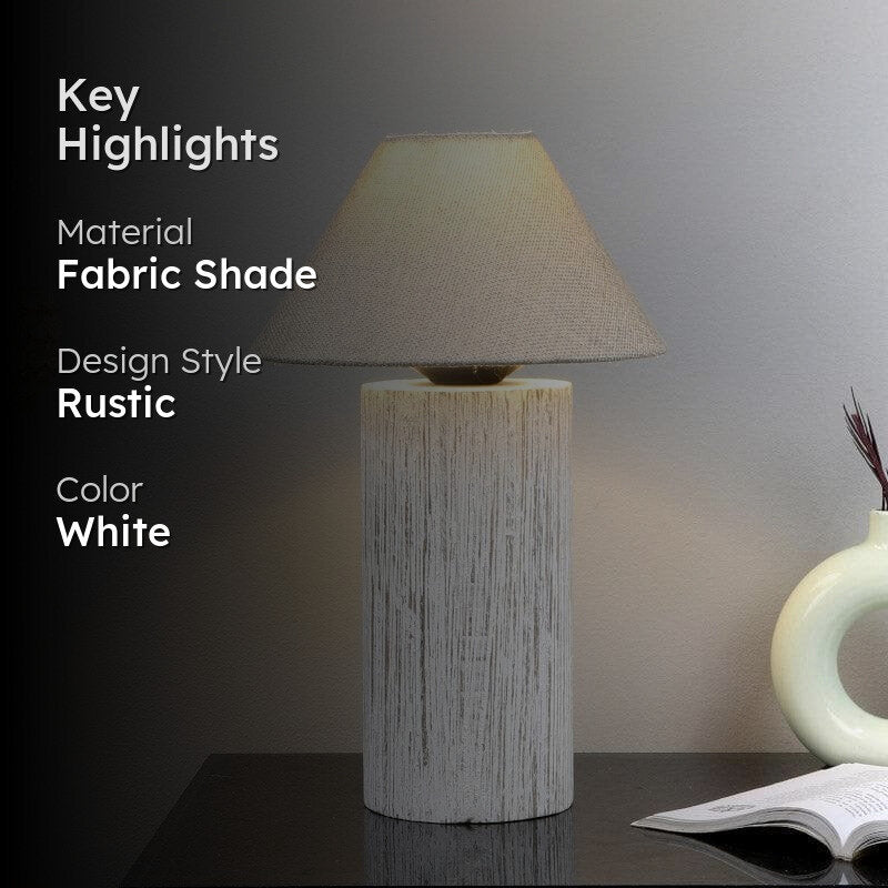 Hila Ina Fabric Table Lamp - White image 2
