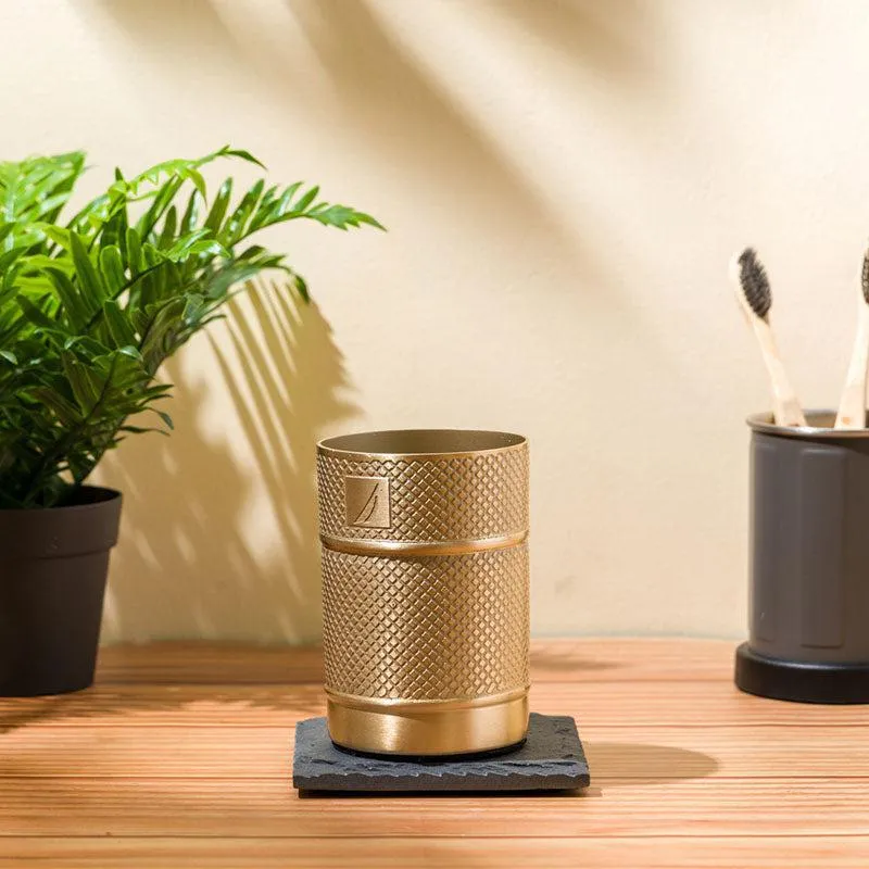 Nautica Rinse Line Diamond Etch Stainless Steel Bathroom Tumbler media 4