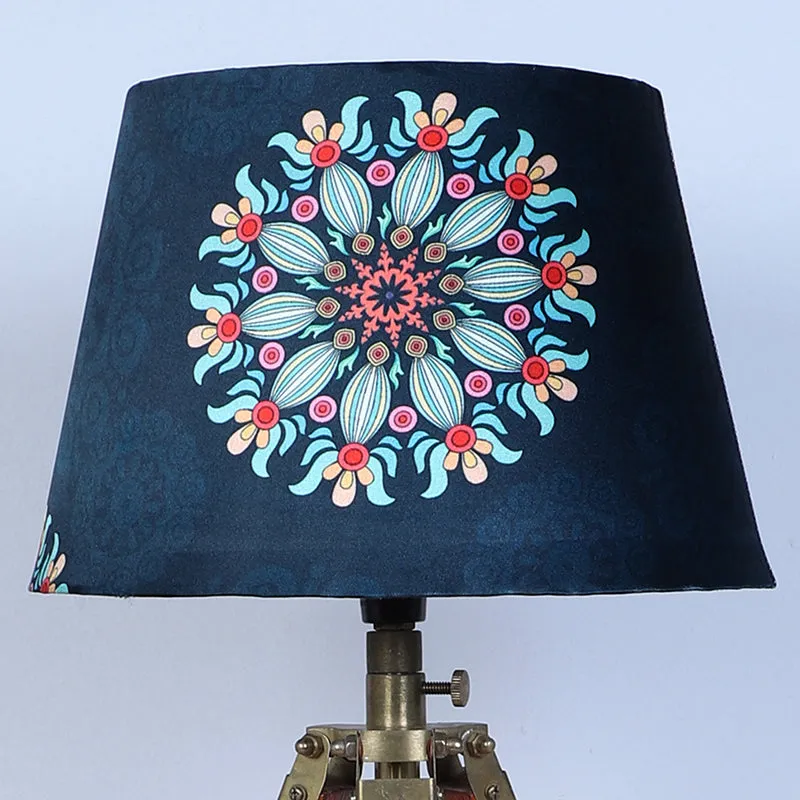 Toile Fold Printed Tripod Mango Wood Table Lamp - Multicolor media 4