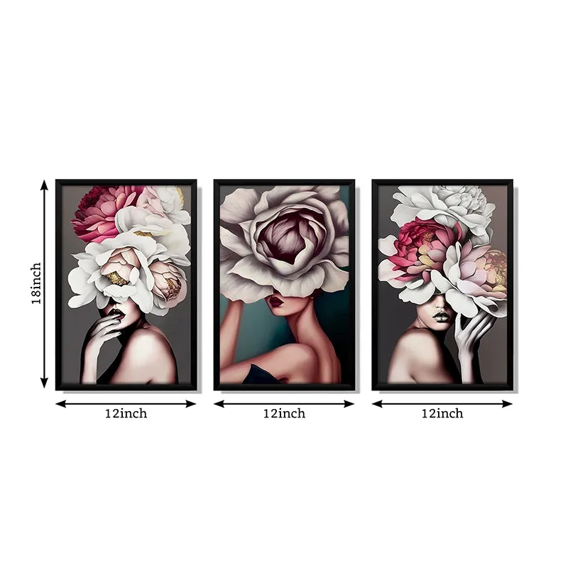 Veiled Petals Wall Art With Frame - Set Of Three media 7