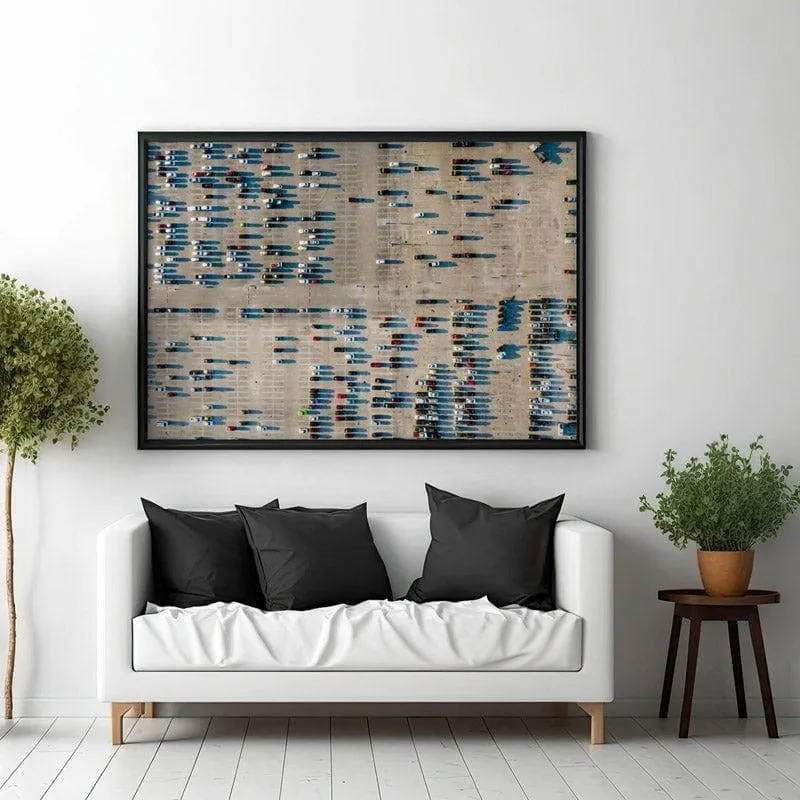 Punch Card Canvas Wall Painting - Black Frame media 3