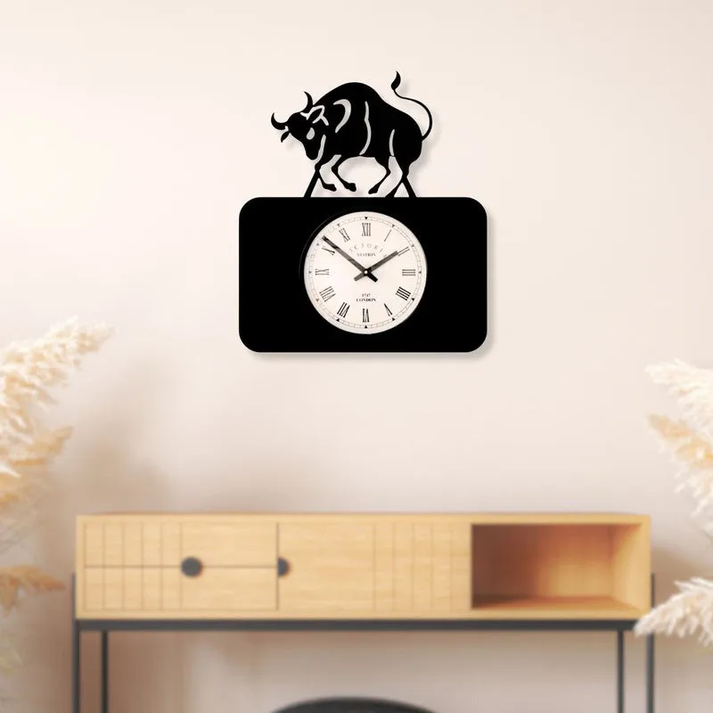 Taurus Steel Analog Wall Clock - Black media 3