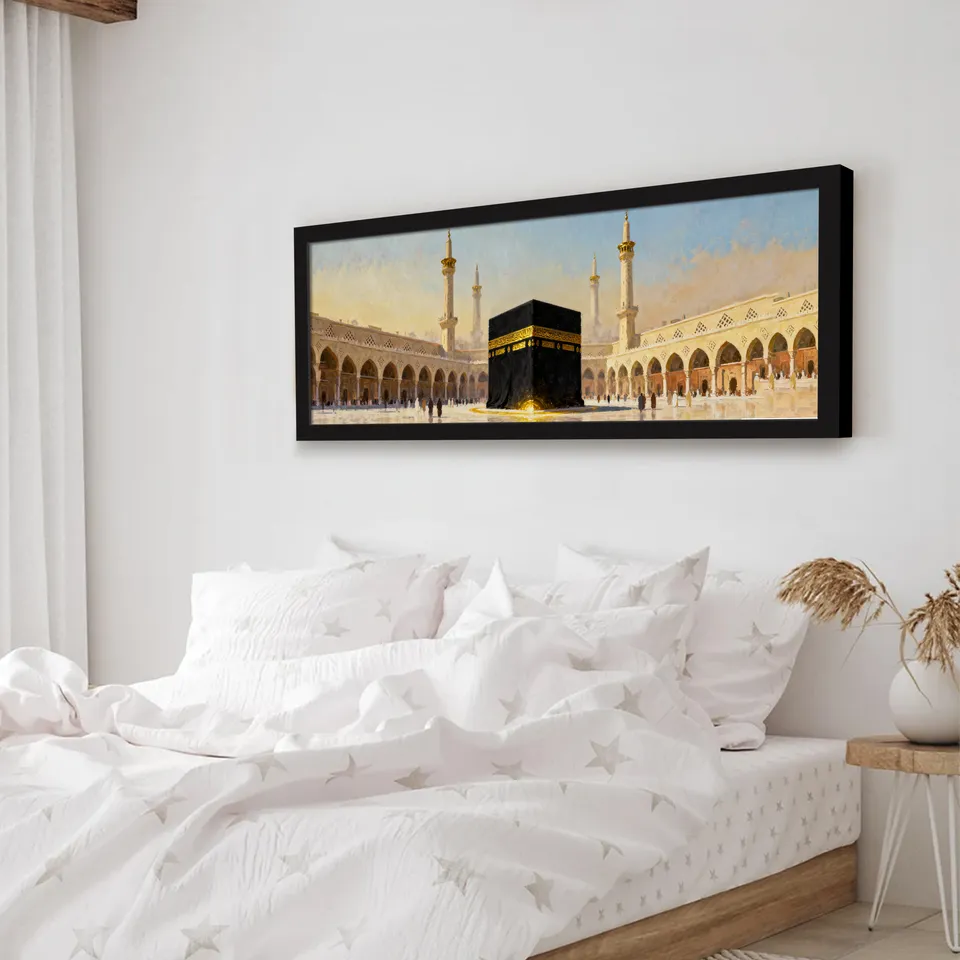 Divine Kaaba Panorama Paper Wall Art With Frame media 4