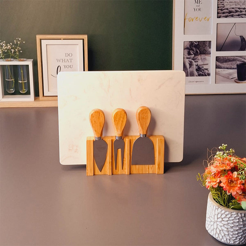 Maison Du Fromage (Wood,Marble,Stainless Steel) Cheese Platter - Five Piece Set