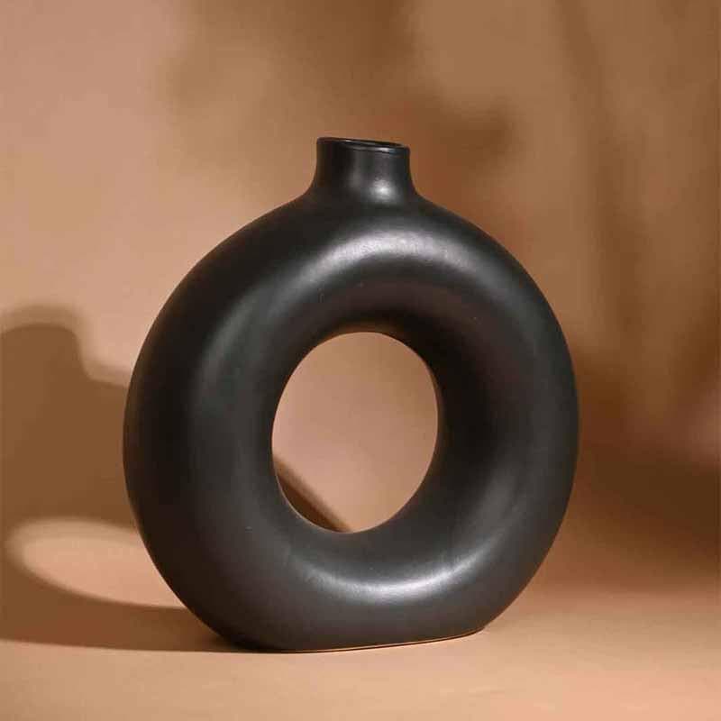 Boho Donut Vase - Black media 5