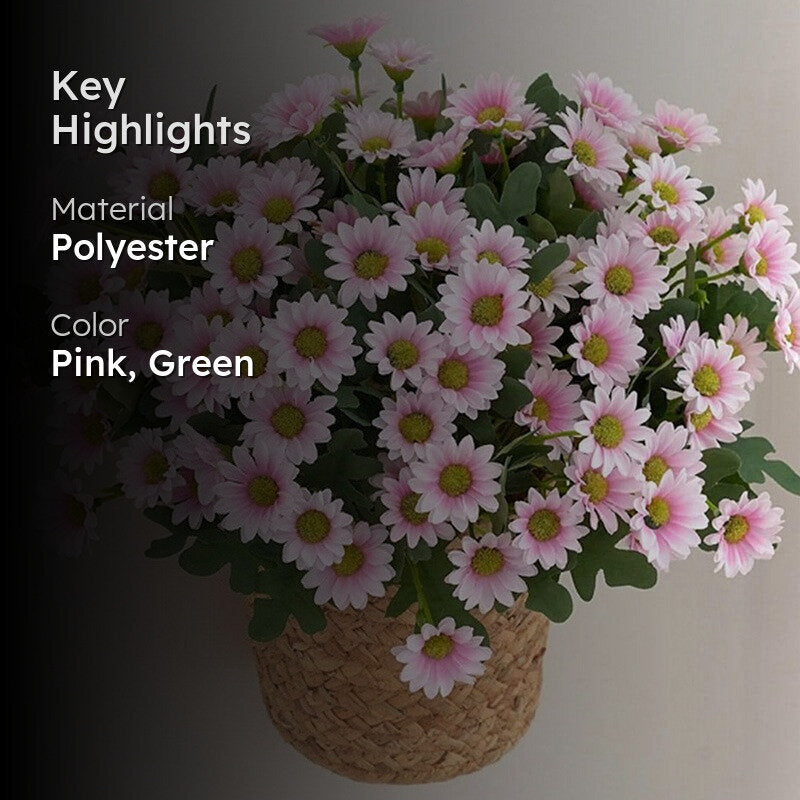 Azure Daisy Artificial Flower (Pink) - Set of Two media 2