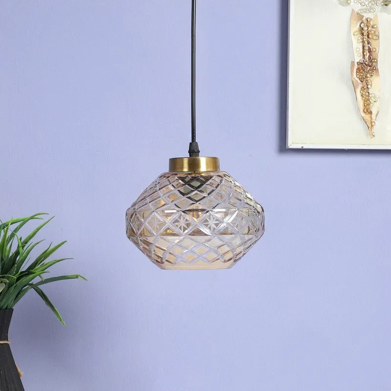 Vintage Style Texured Glass Ceiling Lamp media 3