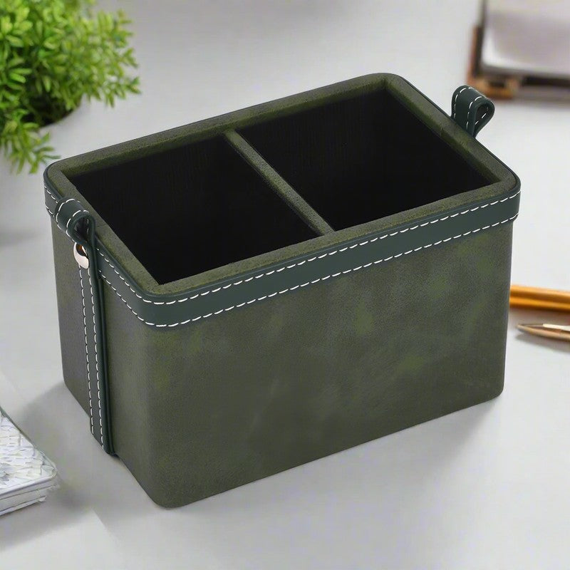 Wicka Dote Desk Organiser - Green