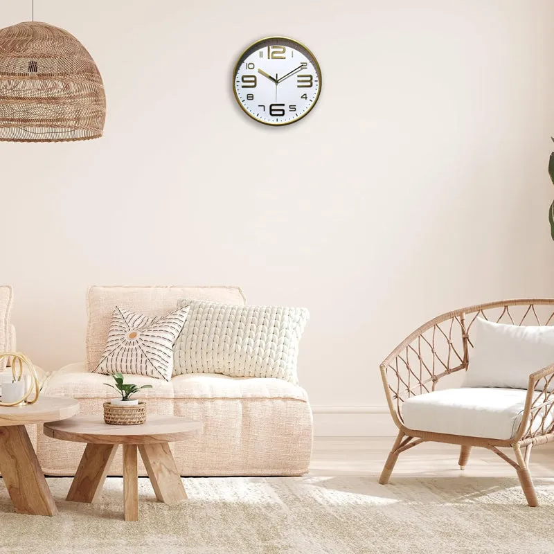 Cadence Analog Wall Clock - Gold, White media 3