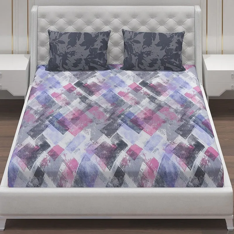 Monte Carlo Modern Muse Cotton Bedsheet (Grey) - 104 TC media 4
