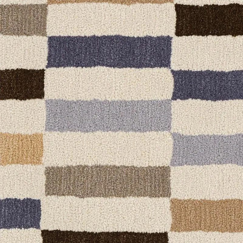 Istari Hand Tufted Geometric Wool & Nylon Carpet - Blue & Beige media 4