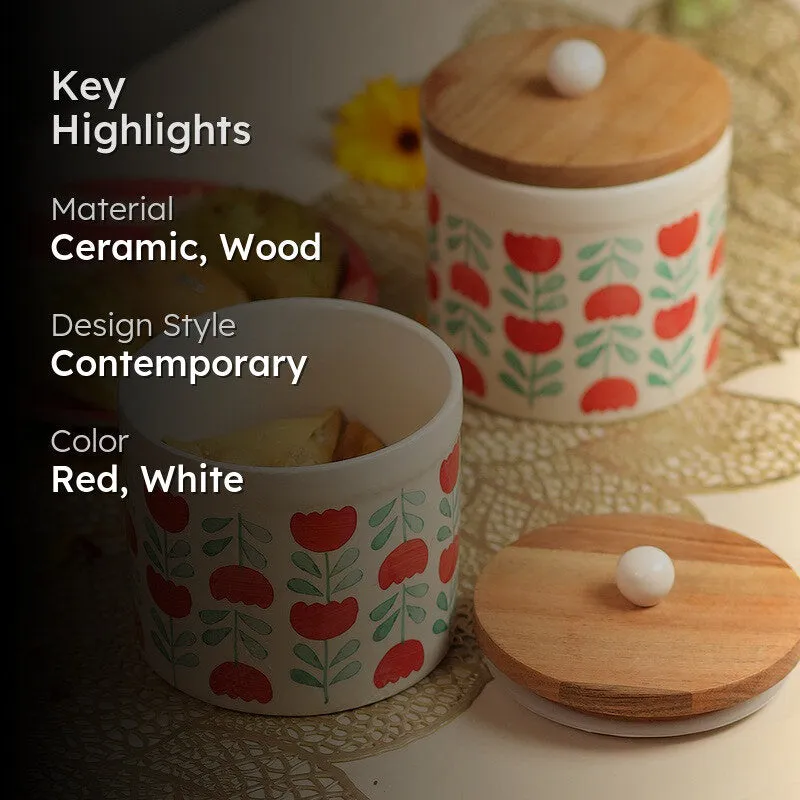 Aarunya Ceramic Jar (1000 mL Each) - Set Of Two media 2