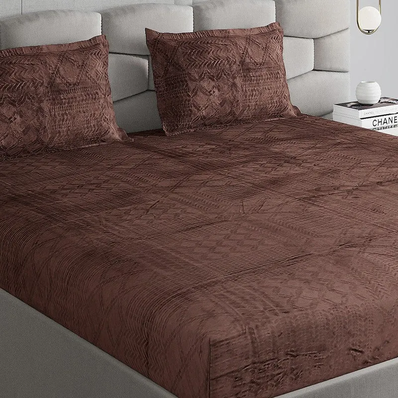 Monte Carlo Color Drift Bedsheet (Brown) - 280 GSM media 3