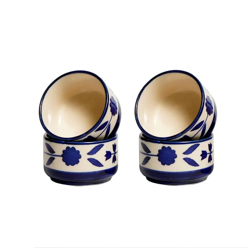 Culinova Ceramic Dip Bowls (Blue,White ,40 mL Each) - Set Of Four media 5