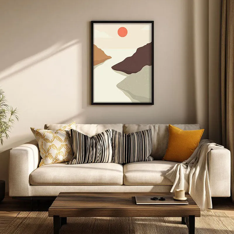 Crimson Horizon Archival Canvas Wall Art - Black Frame media 1