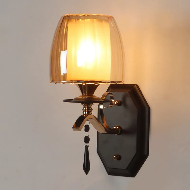 Onyxa  Iron Wall Lamp - Brown & Gold media 6