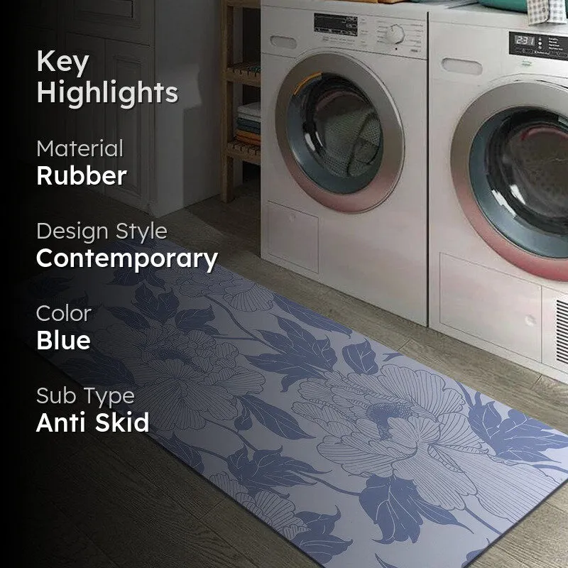 Snugelle Anti Skid Rubber Runner Rug - Blue media 2