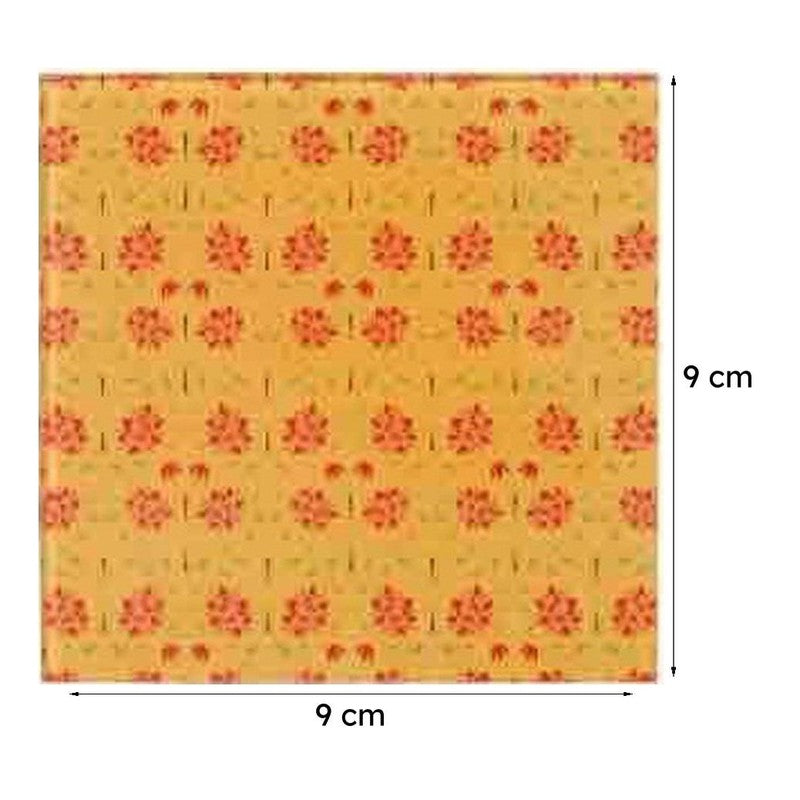 Magnate Mughal Floral Yellow Square Coasters - Set Of Four media 5