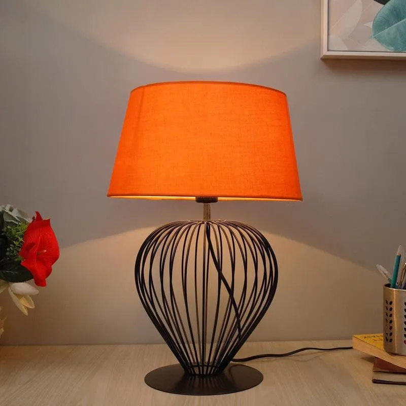 Emara Fabric Table Lamp - Orange,Black media 1