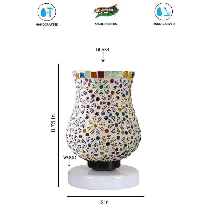 Moonelle Mosaic Glass Table Lamp With Wooden Base - Multicolor media 8