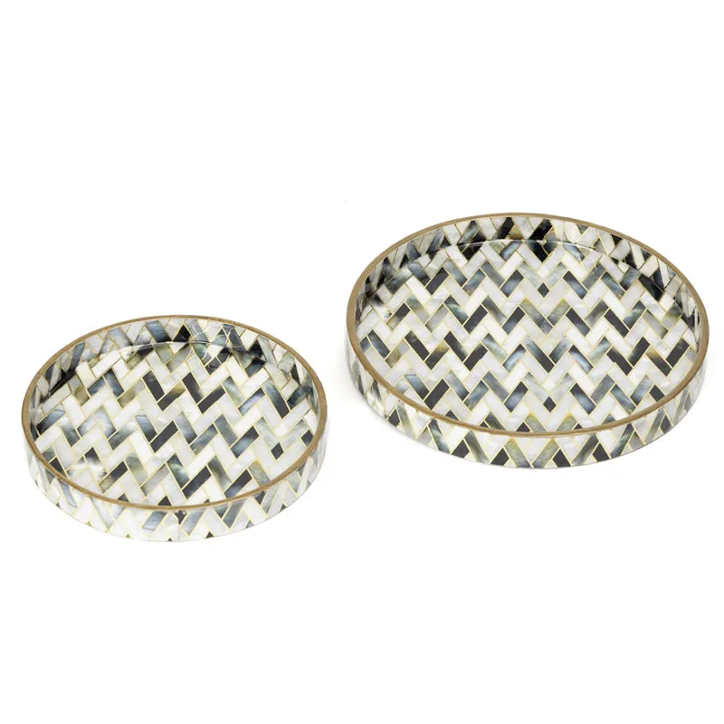 Imara Round Zig Zag Serving Tray - Set Of Two media 5