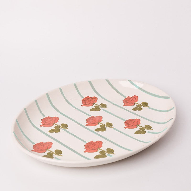 Tea Garden Handpainted Ceramic Oval Platter media 3