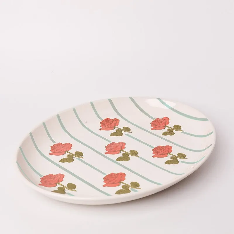 Tea Garden Handpainted Ceramic Oval Platter media 3