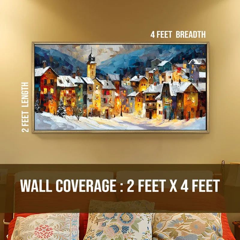 Amber Dusk Canvas Wall Painting With Frame media 8