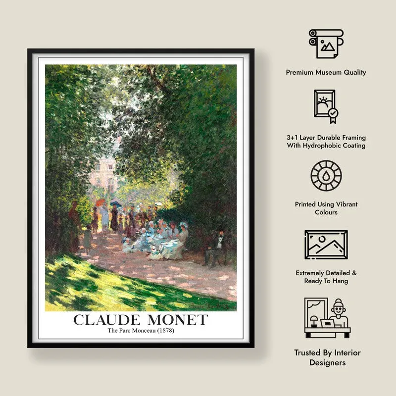 The Parc Monceau Archival Canvas Wall Painting - Black Frame media 8