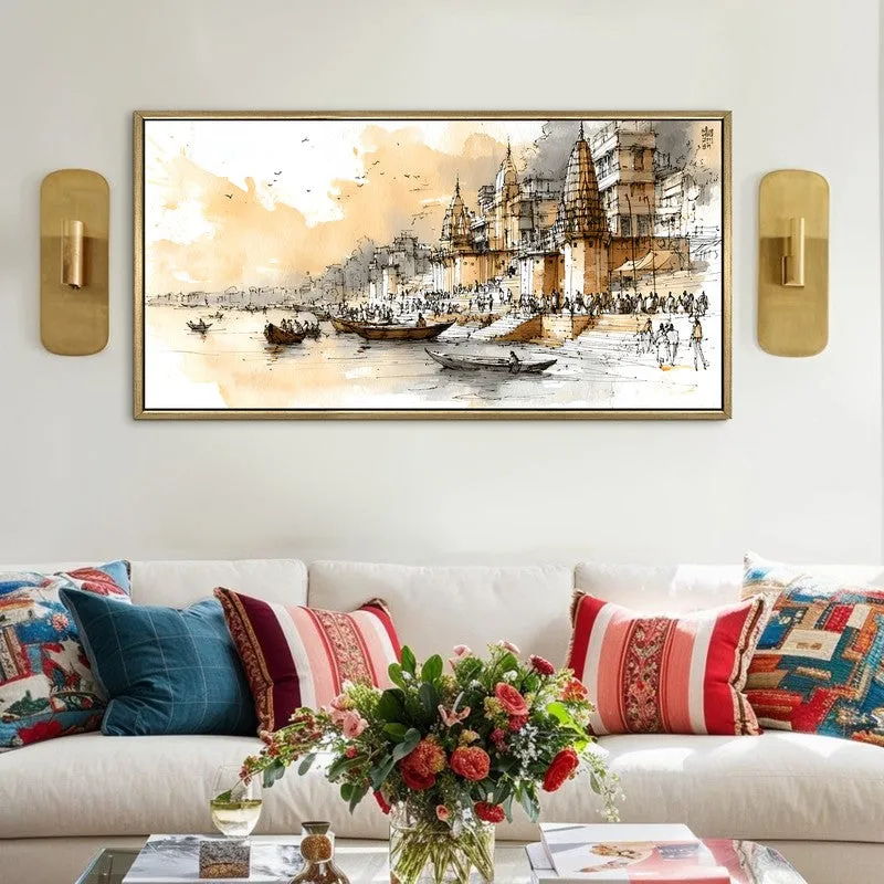 Peach Hour in Banaras Wall Art media 3