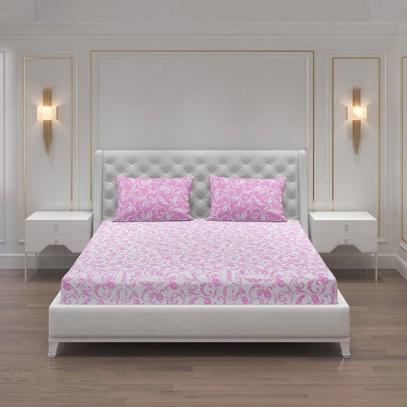 Monte Carlo Amrit Paisley Cotton Bedsheet (Pink) - 104 TC media 3