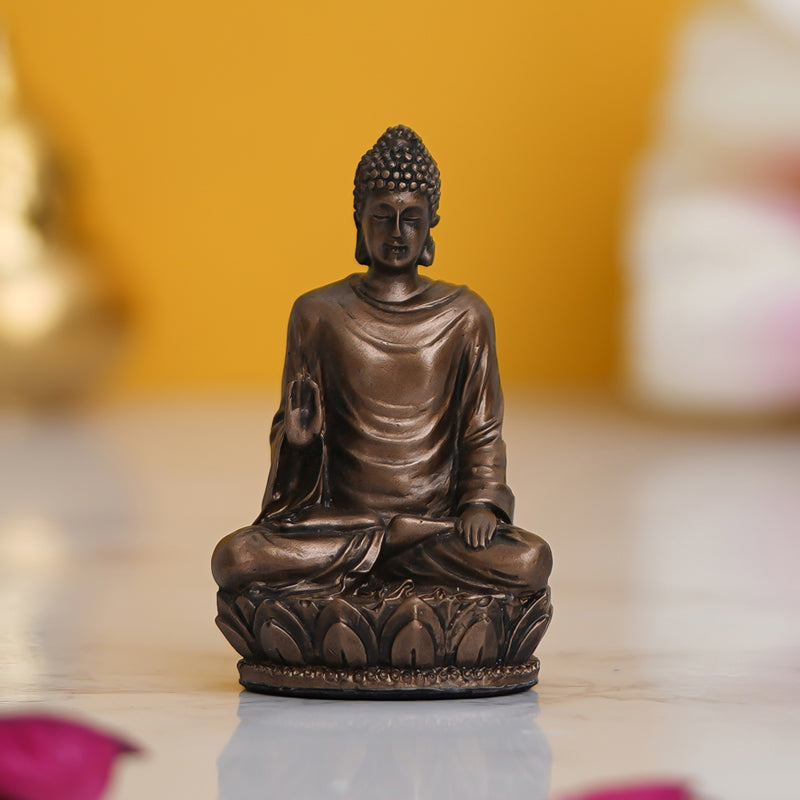 Buddha On Lotus Bronze Idol