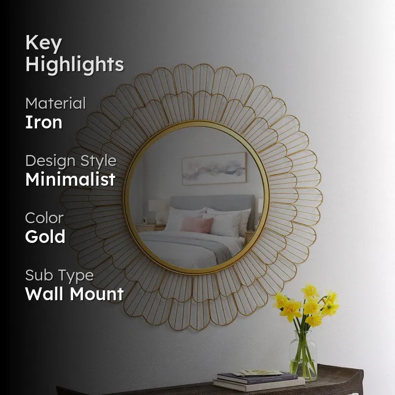 Golden Opal Bloom Wall Mirror media 2